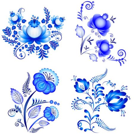 Гжельская роспись орнаментальная роспись