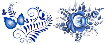 Гжельская роспись Гжельская роза