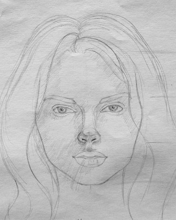 Лицо человека карандашом