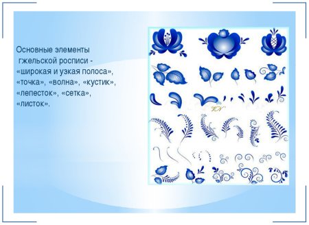 Элементы гжельской росписи