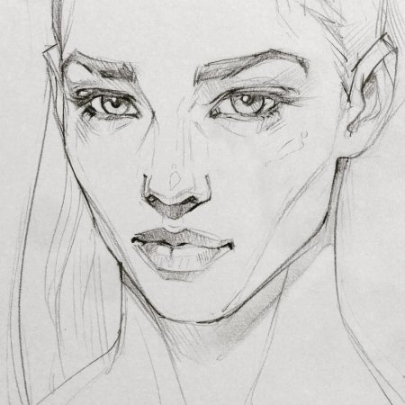 Девушка карандашом