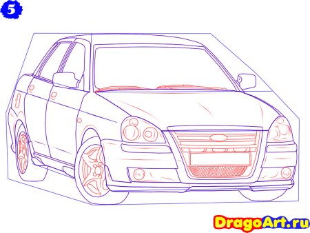 Как нарисовать приору сбоку