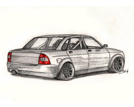 Лада Приора рисунок спереди