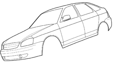 Лада Приора спереди раскраска