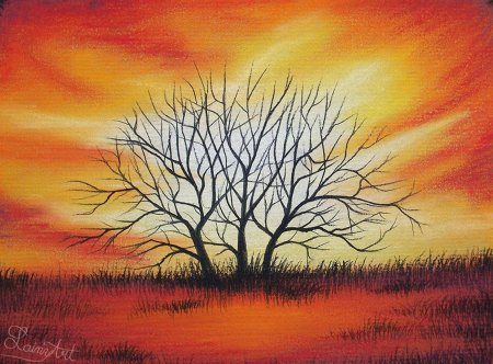 Рисунок в теплых тонах