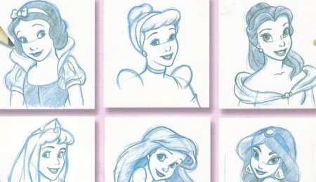 Принцессы карандашом для начинающих
