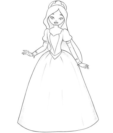 Поэтапное рисование принцессы для детей