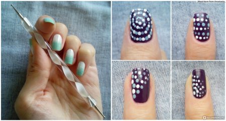 Рисунки дотсом на ногтях для начинающих