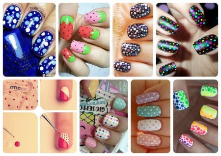 Узоры точками на ногтях для начинающих