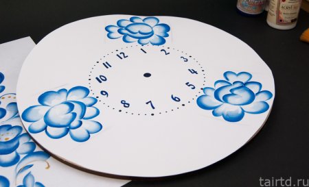 Роспись тарелки в стиле Гжель