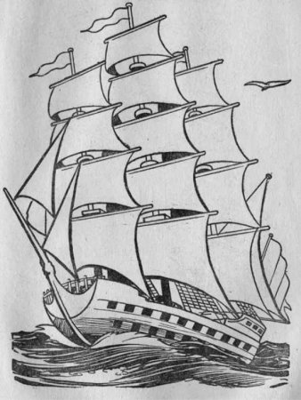 Парусник для выжигания по дереву