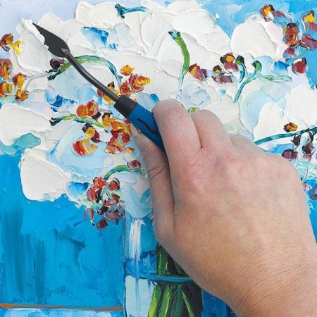 Рисование шпателем на холсте