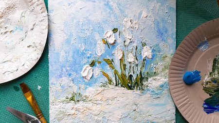 Рисование текстурной пастой