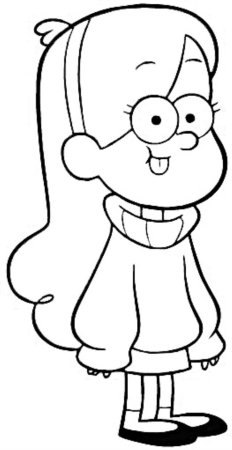 Мейбл из Гравити Фолз черно белая
