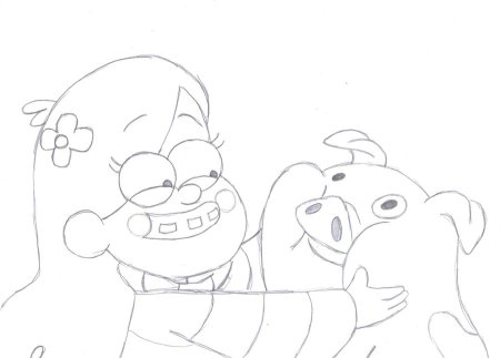 Гравити Фолз Мейбл и Пухля срисовать