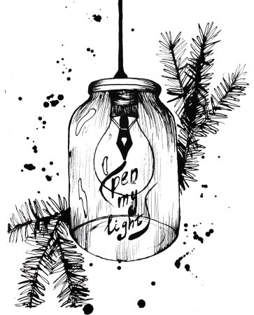 Иллюстрации тушью и пером