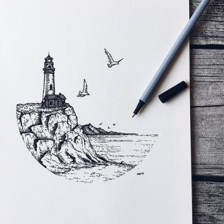 Скетч линером