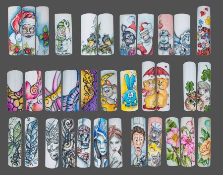 Акриловая роспись на ногтях