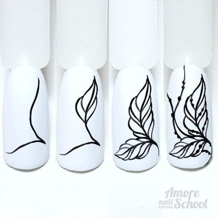 Тонкие линии на ногтях