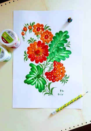 Петриковская роспись для начинающих