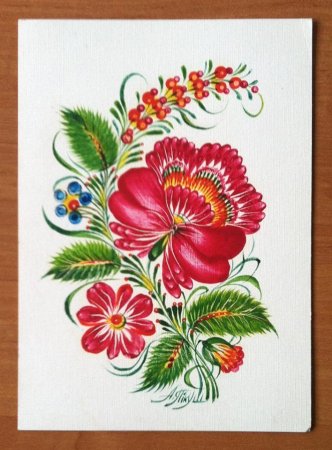 Петриковская роспись маки