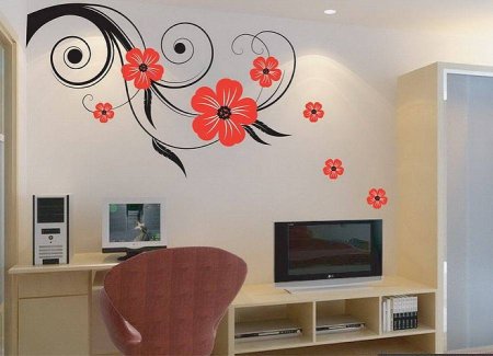 Рисуем цветы на стене