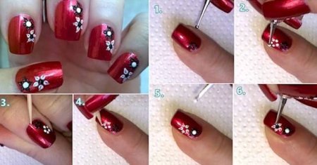 Разводы на ногтях иголкой