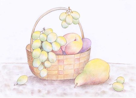 Натюрморт с фруктами рисунок