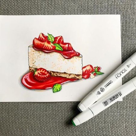Скетчи маркерами Десерты