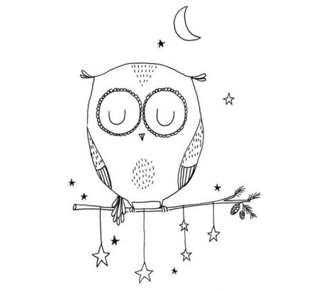 Рисунок Совы карандашом для срисовки