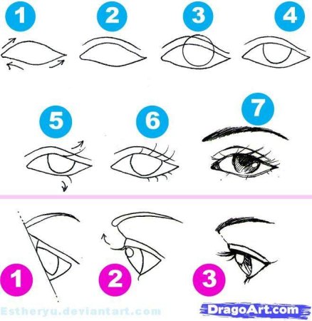 Как нарисовать глаза поэтапно