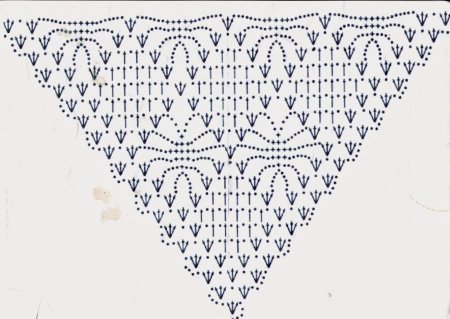 Шаль вязаная крючком узором паучки