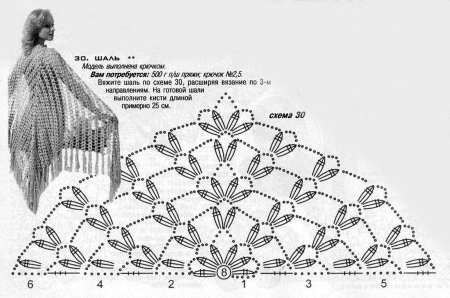 Шаль бактус крючком схема