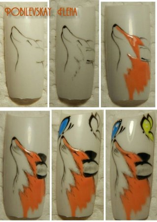 Листик на ногтях пошагово