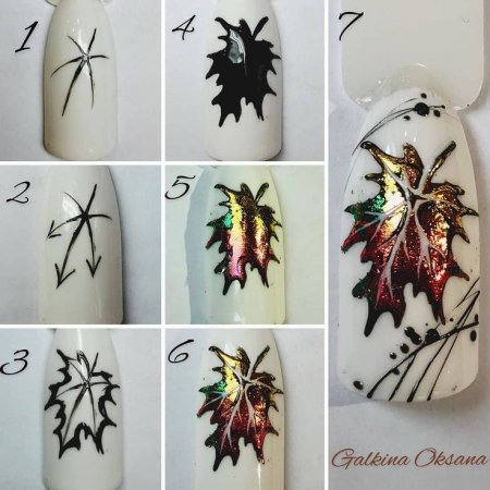 Осенние дизайны ногтей пошагово