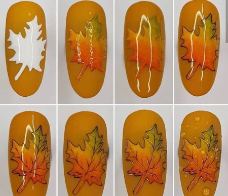 Осенний маникюр пошагово