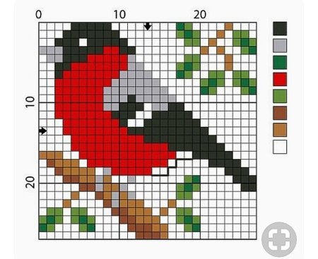 Жаккардовые узоры птицы