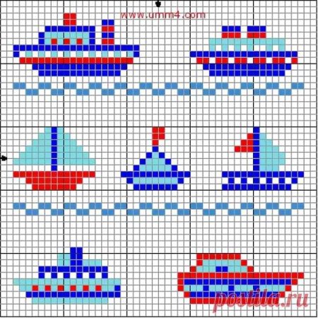 Вышивка крестом кораблик для детей