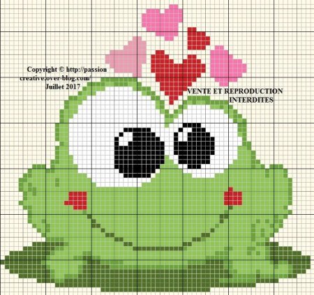 Лягушка вышивка крестом схемы для начинающих