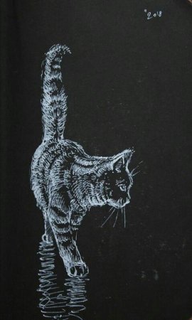 Граттаж черно белый