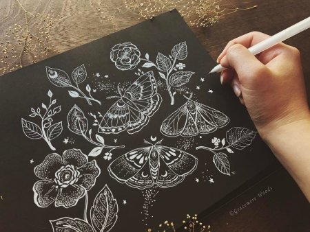 Рисование на черной бумаге