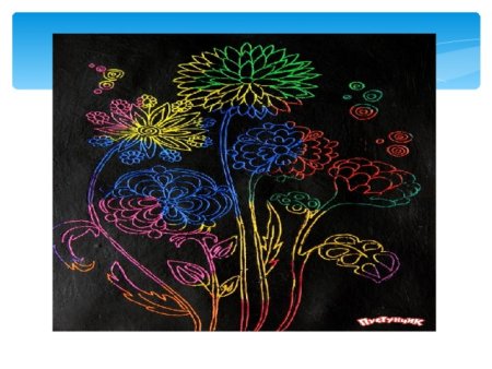 Граттаж цветы в вазе