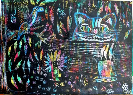 Воскография граттаж