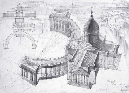 Казанский собор в Санкт-Петербурге чертежи