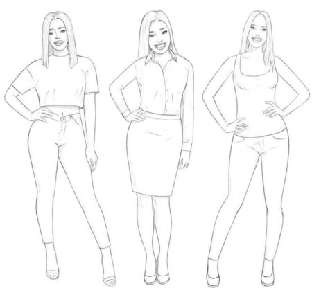 Рисунок человека в полный рост легкий