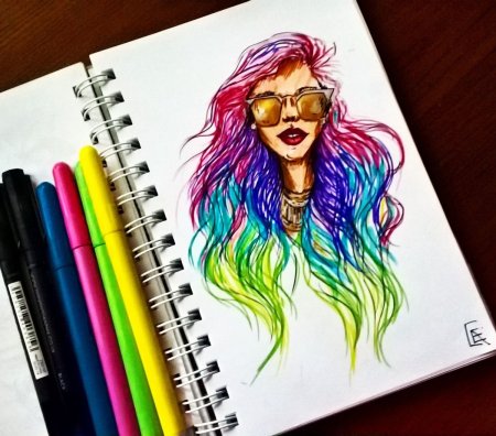 Рисунки цветными фломастерами