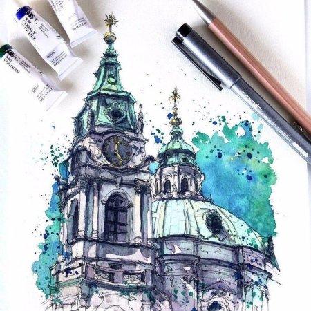 Скетчинг Гарри Поттер маркерами