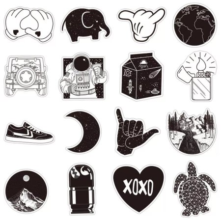 Стикеры черно белые