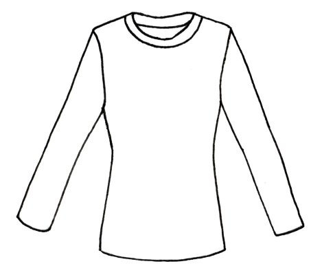 Эскиз футболки с длинным рукавом