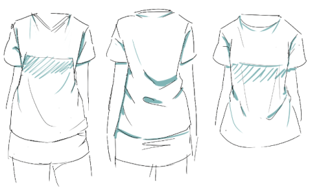 Складки на футболке референс